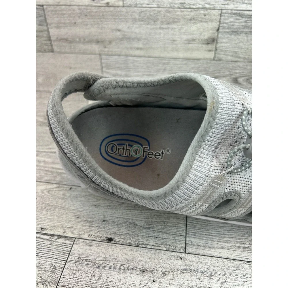 Orthofeet Women's Gray Mesh Comfort‎ Adjustable Strap Slingback Sandal 9.5